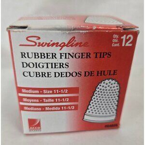 Swingline Rubber Finger Tip Protectors Size Medium Office Shuffle  8 of 12 Pcs